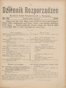 Dziennik Rozporządzeń Dyrekcji Kolei Państwowych w Poznaniu 1923.08.01 Nr32