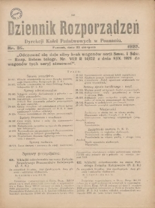 Dziennik Rozporządzeń Dyrekcji Kolei Państwowych w Poznaniu 1923.08.22 Nr35