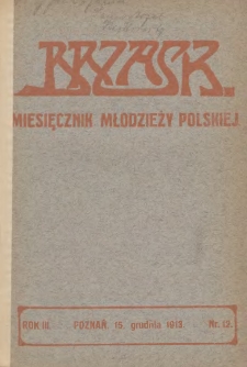 Brzask. Miesięcznik Młodzieży Polskiej 1913.12.15 R.3 Nr12