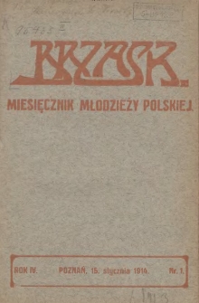 Brzask. Miesięcznik Młodzieży Polskiej 1914.01.15 R.4 Nr1