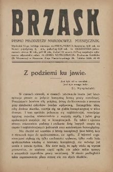 Brzask: Pismo Młodzieży Narodowej. Miesięcznik 1919.05.15 R.5 Nr5