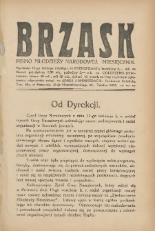 Brzask: Pismo Młodzieży Narodowej. Miesięcznik 1919.09/10.15 R.5 Nr9/10