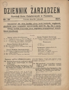 Dziennik Zarządzeń Dyrekcji Kolei Państwowych w Poznaniu. 1927.11.23 Nr32