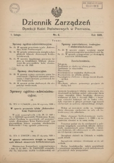 Dziennik Zarządzeń Dyrekcji Kolei Państwowych w Poznaniu. 1928.02.01 Nr2