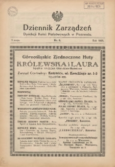 Dziennik Zarządzeń Dyrekcji Kolei Państwowych w Poznaniu. 1928. 05.01Nr8
