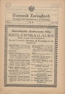 Dziennik Zarządzeń Dyrekcji Kolei Państwowych w Poznaniu. 1928.07.09 Nr12