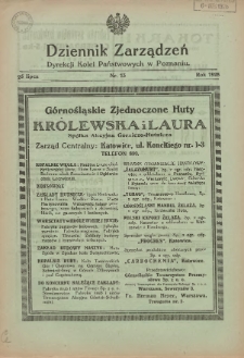Dziennik Zarządzeń Dyrekcji Kolei Państwowych w Poznaniu. 1928.07.25 Nr13