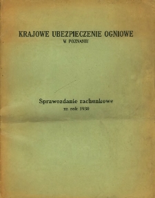 Sprawozdanie rachunkowe za rok 1930.