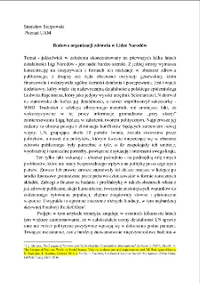 Budowa organizacji zdrowia w Lidze Narodów