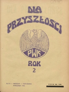 Dla Przyszłości : wydawnictwo Komitetu Społecznego Przysposobienia Kobiet do Obrony Kraju. 1930.09-10 R.2 Nr8-9