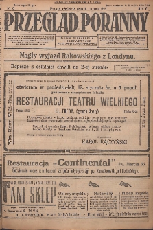 Przegląd Poranny: pismo niezależne i bezpartyjne 1925.01.11 R.5 Nr8