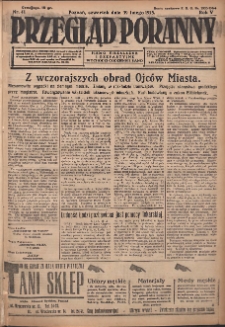 Przegląd Poranny: pismo niezależne i bezpartyjne 1925.02.19 R.5 Nr41