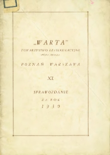 XI. Sprawozdanie za rok 1930.