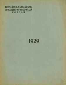 XI Sprawozdanie z działalności za rok 1929.