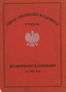 Sprawozdanie rachunkowe za czas od 1 stycznia do 30 listopada 1932 r.