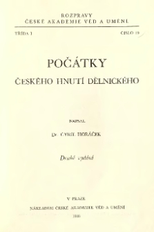 Počátky českého hnutí dělnického