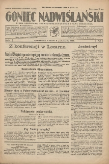 Goniec Nadwiślański: pismo codzienne poświęcone interesom stanu średniego 1925.10.11 R.1 Nr9
