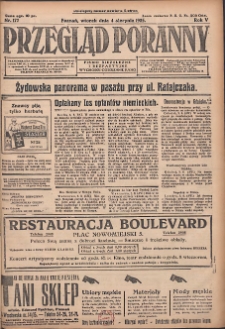 Przegląd Poranny: pismo niezależne i bezpartyjne 1925.08.04 R.5 Nr177