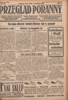 Przegląd Poranny: pismo niezależne i bezpartyjne 1925.09.02 R.5 Nr201