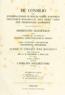 De consilio quo interrogationes in iure in ordine iudiciorum privatorum introductae sunt deque variis eius persequendi rationibus