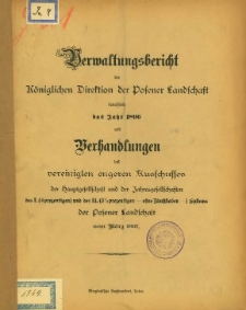 Verwaltungsbericht der K&ouml;niglichen Direktionder Posener Landschaft betreffend das Jahr 1896.