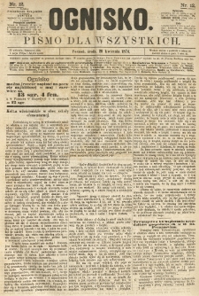 Ognisko: pismo dla wszystkich. 1874.04.29 nr12