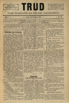 Trud: pismo tygodniowe dla polskiej zarobkowości. 1886.08.27 nr 35