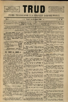 Trud: pismo tygodniowe dla polskiej zarobkowości. 1886.09.16 nr 38