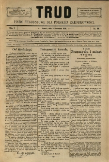 Trud: pismo tygodniowe dla polskiej zarobkowości. 1886.09.24 nr 39