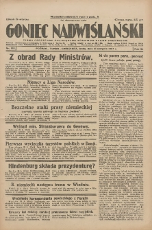 Goniec Nadwiślański: pismo codzienne poświęcone sprawom stanu średniego 1927.08.31 R.3 Nr198