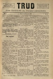 Trud: pismo tygodniowe dla polskiej zarobkowości. 1886.01.29 nr 5