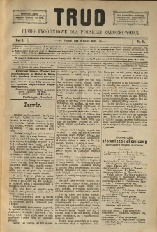 Trud: pismo tygodniowe dla polskiej zarobkowości. 1886.03.19 nr 12