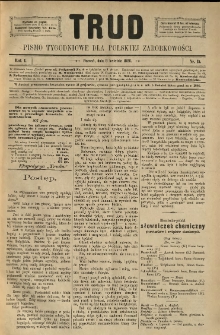Trud: pismo tygodniowe dla polskiej zarobkowości. 1886.04.09 nr 15