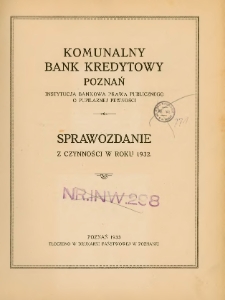 Sprawozdanie z czynności w roku 1932.
