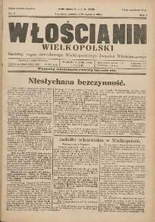 Włościanin Wielkopolski: naczelny organ Zawodowego Wielkopolskiego Związku Włościańskiego 1930.01.12 R.2 Nr4
