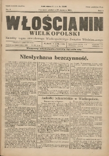 Włościanin Wielkopolski: naczelny organ Zawodowego Wielkopolskiego Związku Włościańskiego 1930.01.12 R.2 Nr4