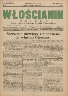 Włościanin Polski: naczelny organ Zawodowego Związku Włościańskiego 1931.02.08 R.3 Nr6