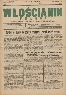 Włościanin Polski: naczelny organ Zawodowego Związku Włościańskiego 1931.03.01 R.3 Nr9