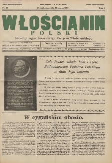 Włościanin Polski: naczelny organ Zawodowego Związku Włościańskiego 1931.03.22 R.3 Nr12