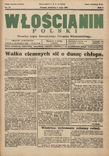 Włościanin Polski: naczelny organ Zawodowego Związku Włościańskiego 1931.05.03 R.3 Nr18