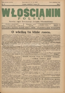 Włościanin Polski: naczelny organ Zawodowego Związku Włościańskiego 1931.05.17 R.3 Nr20