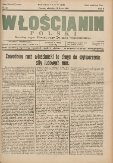 Włościanin Polski: naczelny organ Zawodowego Związku Włościańskiego 1931.07.19 R.3 Nr29