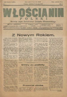 Włościanin Polski: naczelny organ Zawodowego Związku Włościańskiego 1932.01.03 R.4 Nr1