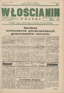 Włościanin Polski: naczelny organ Zawodowego Związku Włościańskiego 1933.04.02 R.5 Nr14