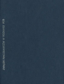 Sprawozdanie Okręgowego Związku Pracodawców w Poznaniu z działalności w roku 1925.