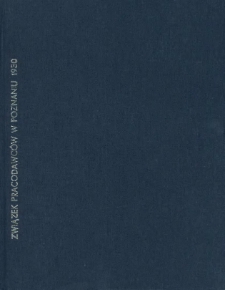 Sprawozdanie roczne Związku Pracodawców na obszar Województwa Poznańskiego T. z. z siedzibą w Poznaniu za rok 1930.