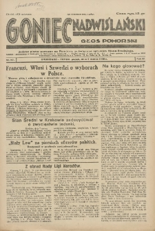 Goniec Nadwiślański: wydanie poranne: Głos Pomorski: jedyne pismo poranne na Pomorzu, poświęcone sprawom stanu średniego 1928.03.09 R.4 Nr57
