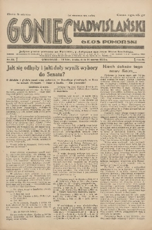 Goniec Nadwiślański: wydanie poranne: Głos Pomorski: jedyne pismo poranne na Pomorzu, poświęcone sprawom stanu średniego 1928.03.14 R.4 Nr61
