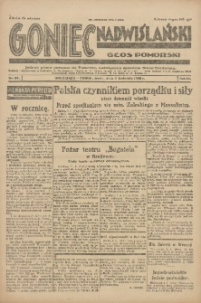 Goniec Nadwiślański: Głos Pomorski: Jedyne pismo poranne na Pomorzu, poświęcone sprawom Stanu Średniego 1928.04.11 R.4 Nr84