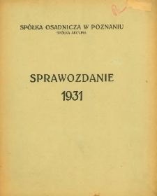 Sprawozdanie za trzynasty rok obrachunkowy 1931.